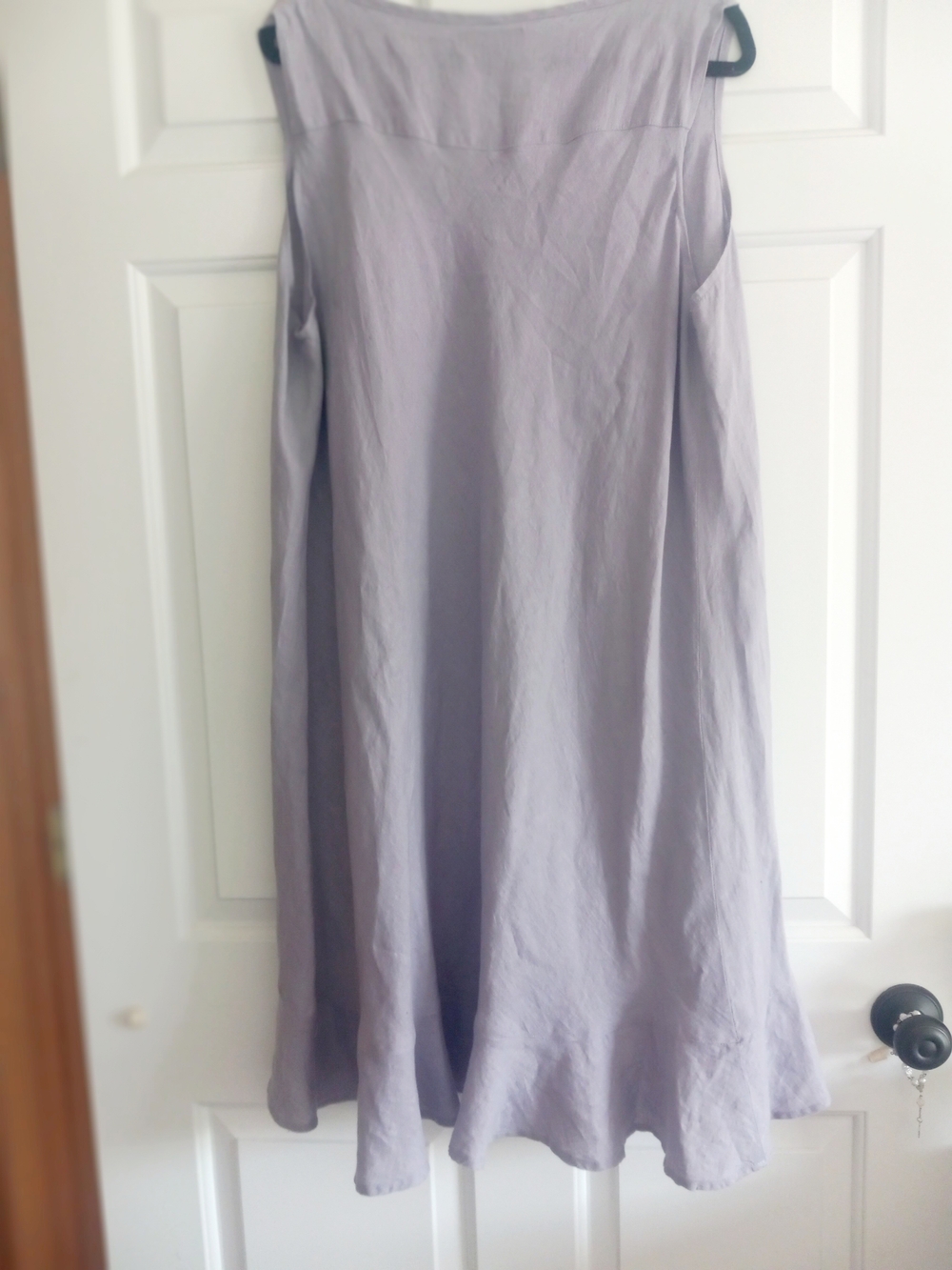 FLAX Sleeveless Linen Lavender V-Neck Dress...with Ruffles! Medium....Charming! - Picture 4 of 6